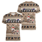 Aussie Echidna Women V-Neck T-Shirt Merry Christmas