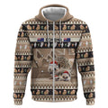 Aussie Echidna Zip Hoodie Merry Christmas