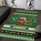 Aussie Frilled Lizard Area Rug Merry Christmas