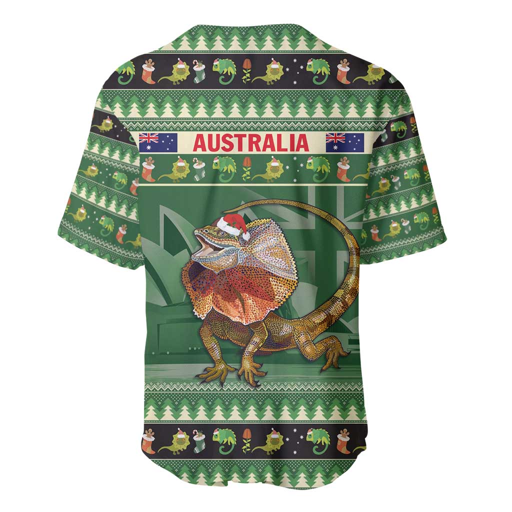 Aussie Frilled Lizard Baseball Jersey Merry Christmas