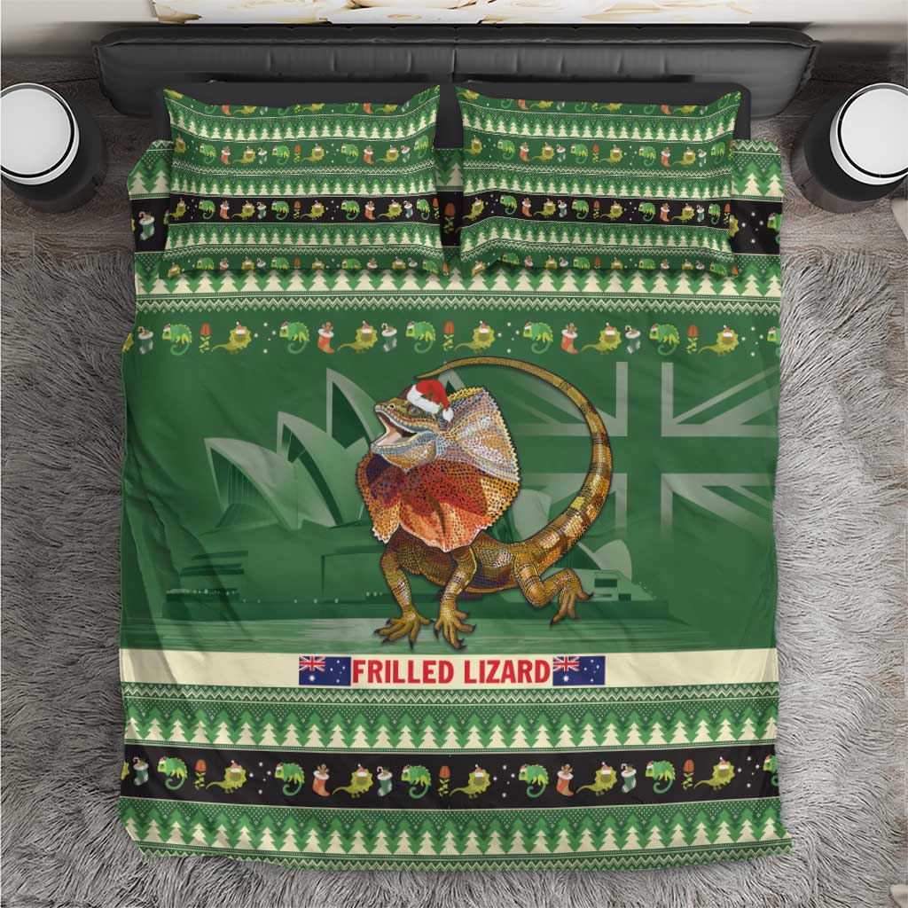 Aussie Frilled Lizard Bedding Set Merry Christmas