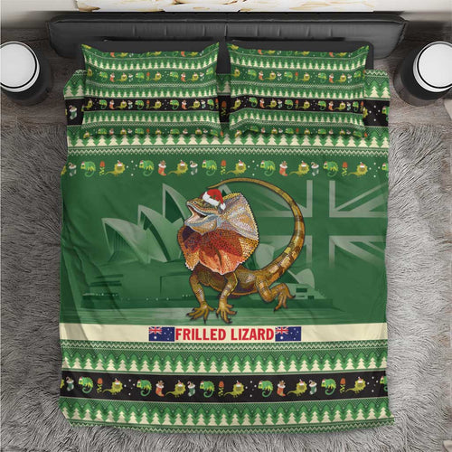 Aussie Frilled Lizard Bedding Set Merry Christmas