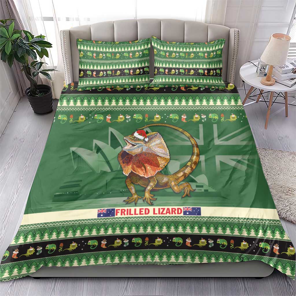 Aussie Frilled Lizard Bedding Set Merry Christmas
