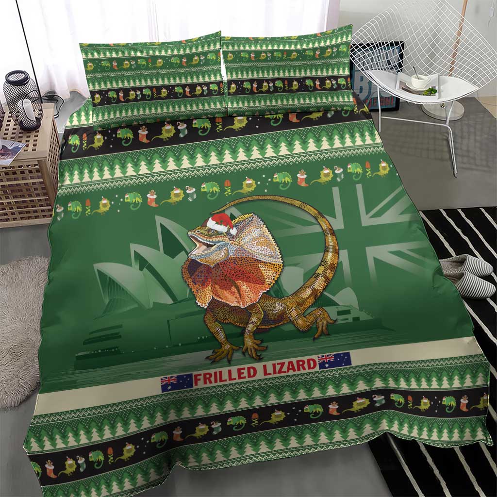 Aussie Frilled Lizard Bedding Set Merry Christmas