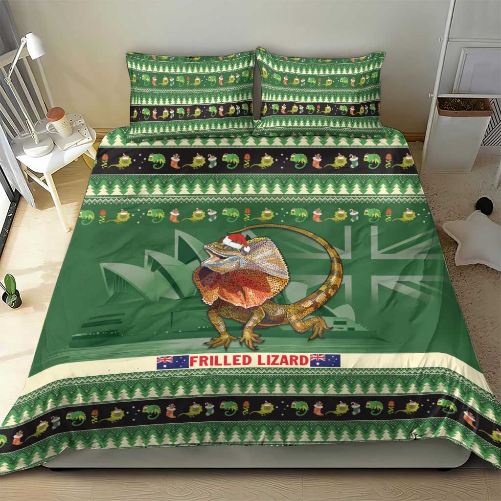 Aussie Frilled Lizard Bedding Set Merry Christmas