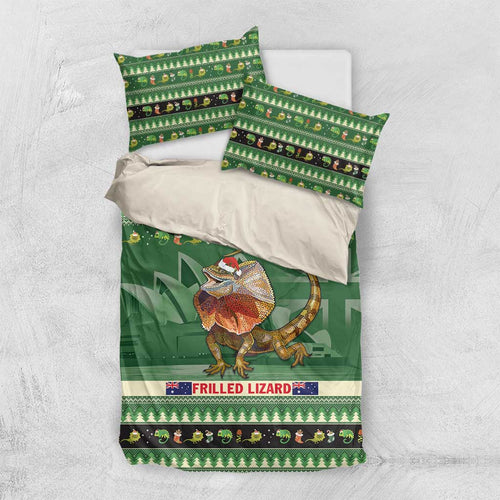 Aussie Frilled Lizard Bedding Set Merry Christmas