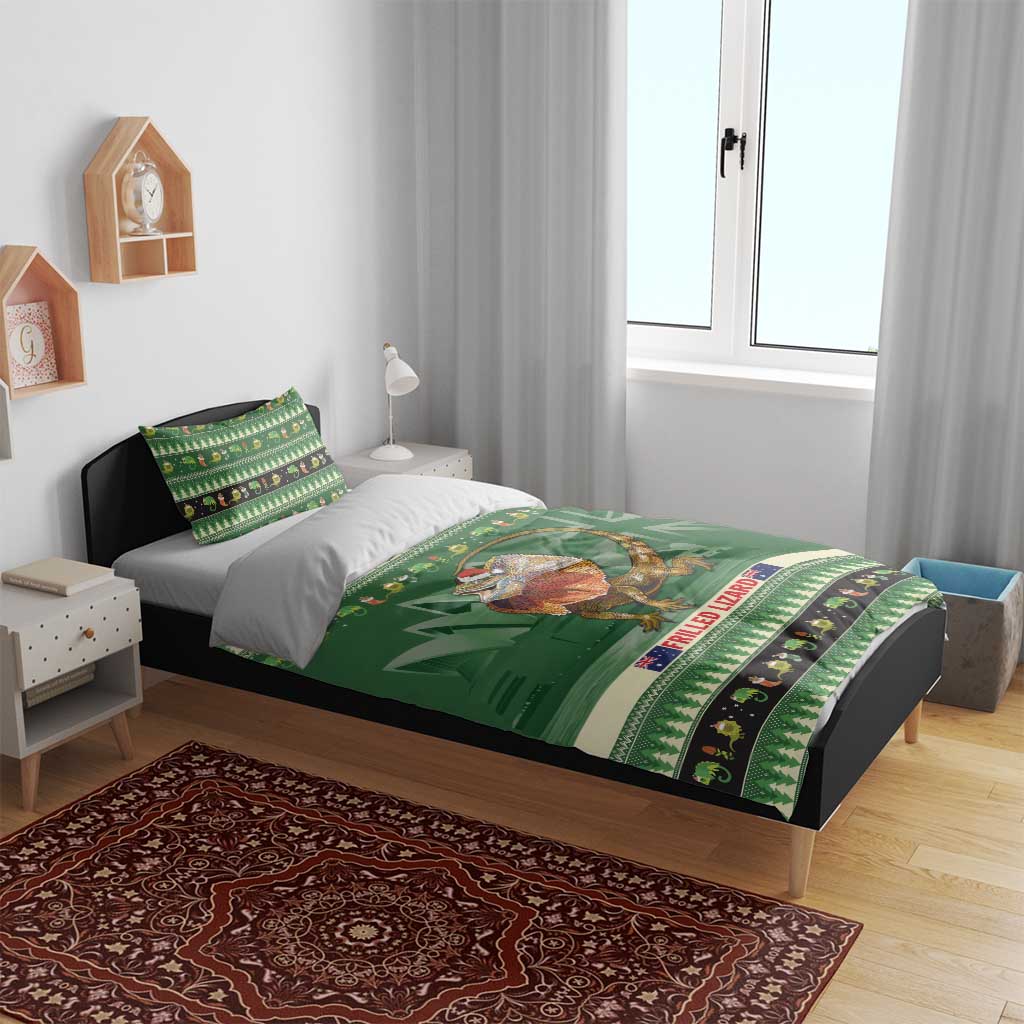 Aussie Frilled Lizard Bedding Set Merry Christmas