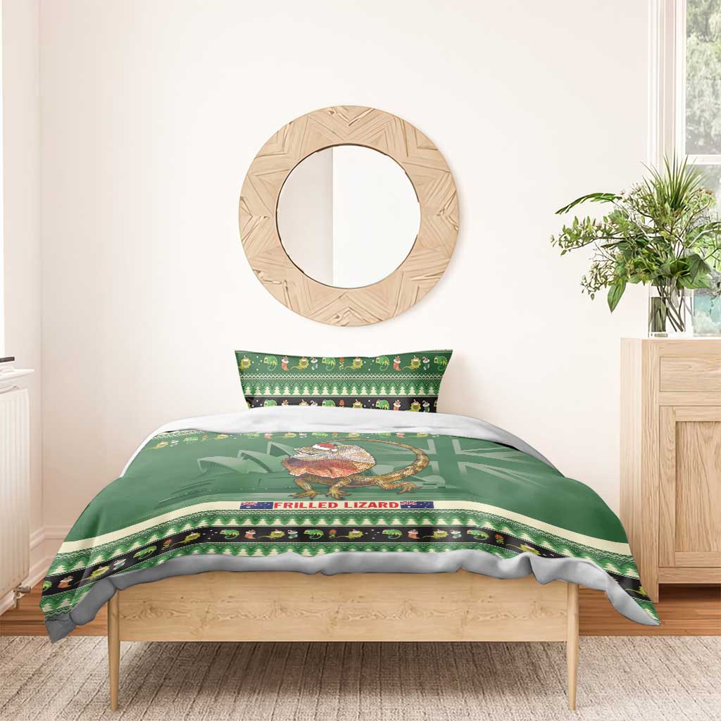 Aussie Frilled Lizard Bedding Set Merry Christmas