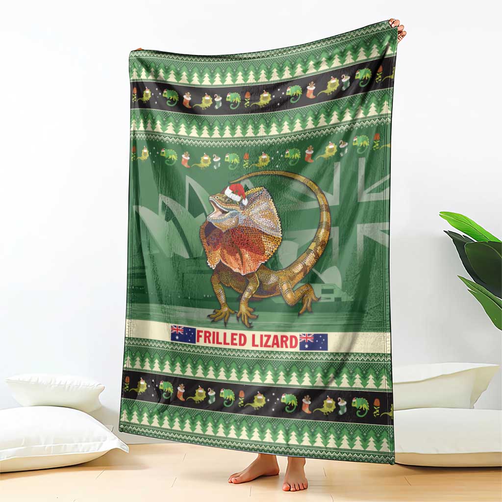 Aussie Frilled Lizard Blanket Merry Christmas