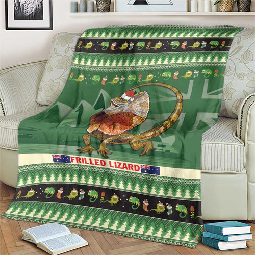 Aussie Frilled Lizard Blanket Merry Christmas