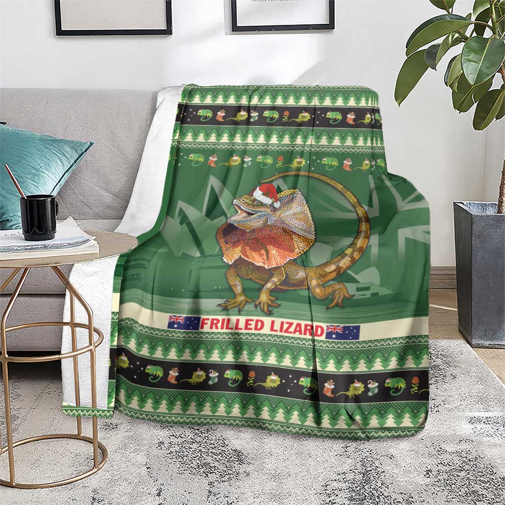 Aussie Frilled Lizard Blanket Merry Christmas