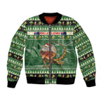 Aussie Frilled Lizard Bomber Jacket Merry Christmas