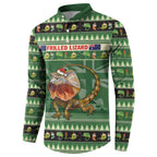 Aussie Frilled Lizard Button Sweatshirt Merry Christmas