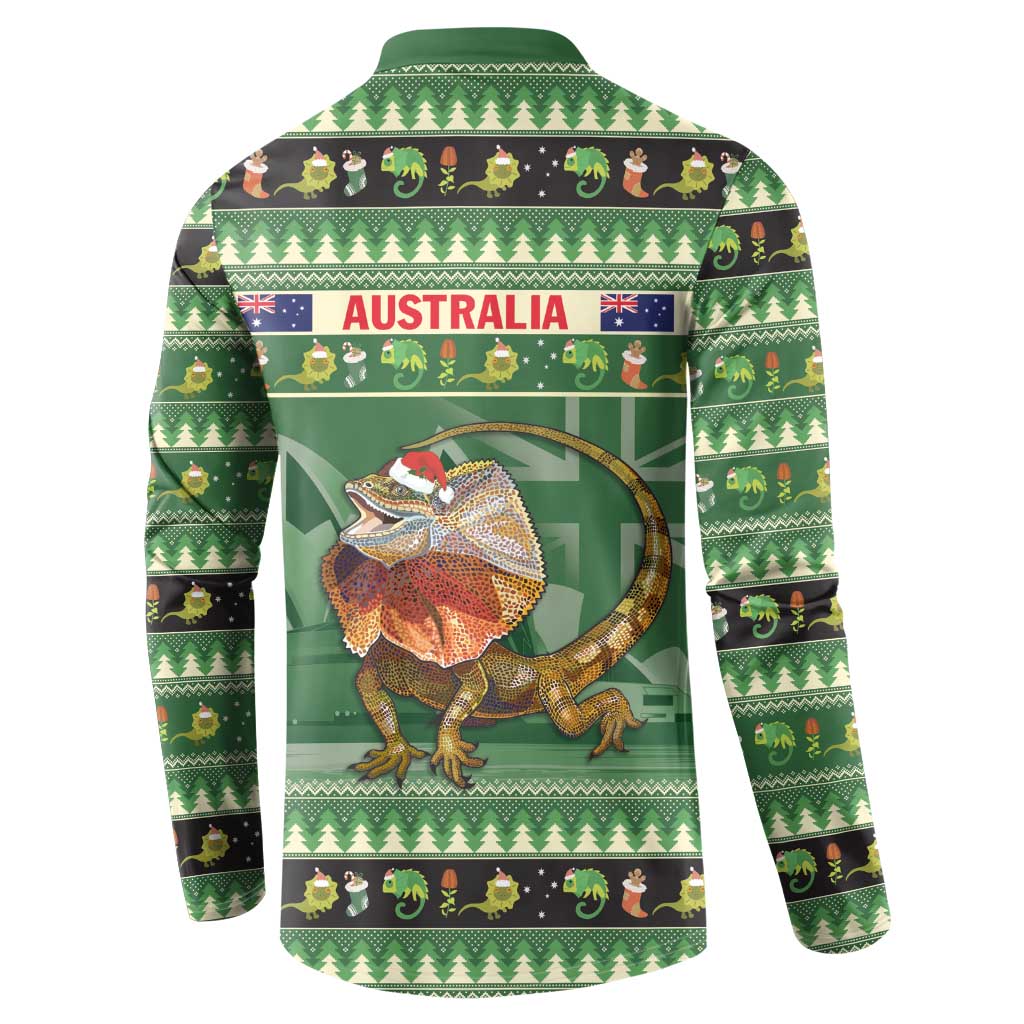 Aussie Frilled Lizard Button Sweatshirt Merry Christmas