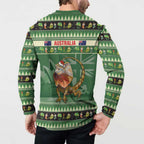 Aussie Frilled Lizard Button Sweatshirt Merry Christmas