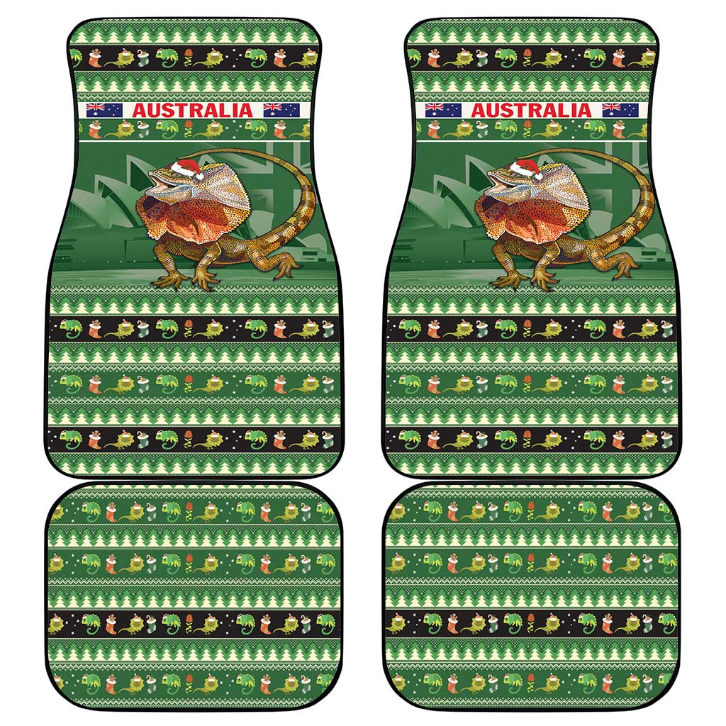 Aussie Frilled Lizard Car Mats Merry Christmas