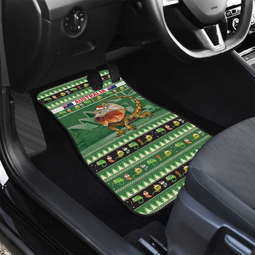 Aussie Frilled Lizard Car Mats Merry Christmas