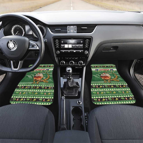 Aussie Frilled Lizard Car Mats Merry Christmas