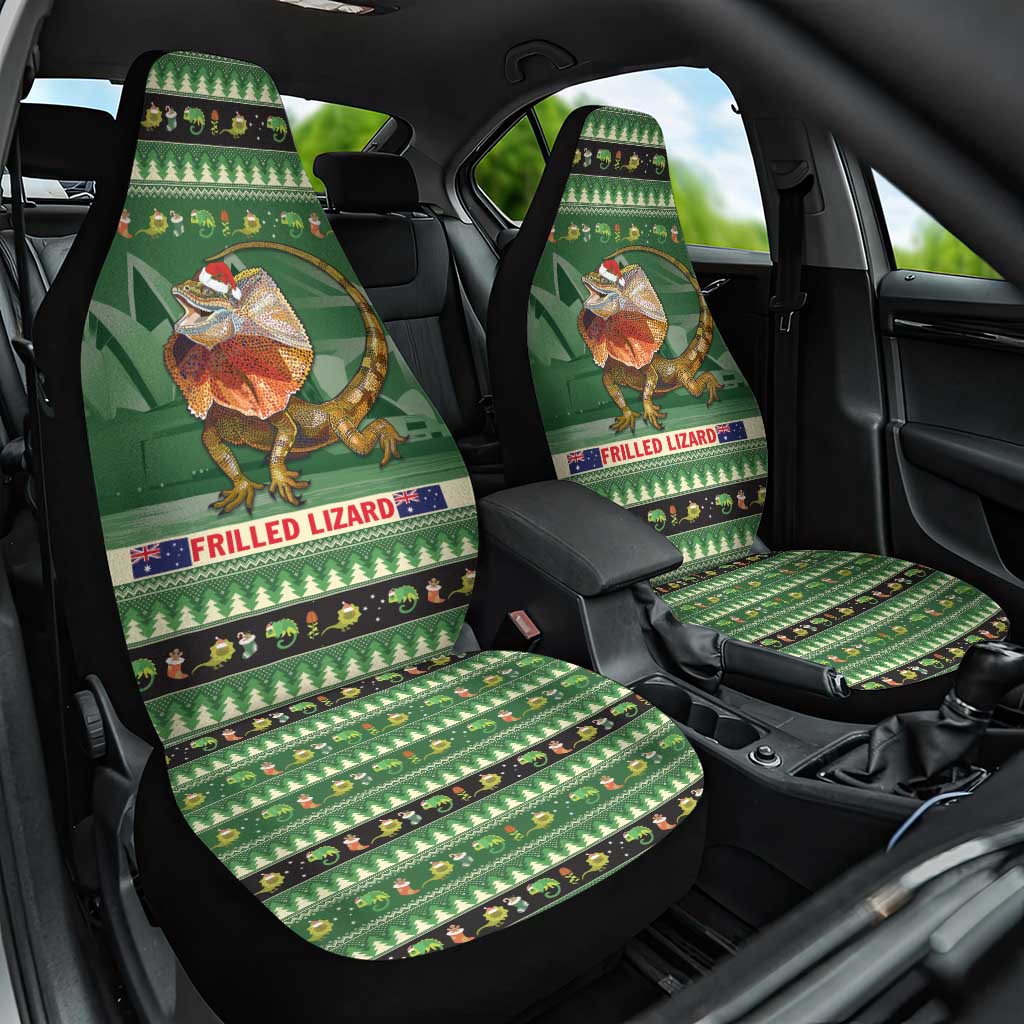 Aussie Frilled Lizard Car Seat Cover Merry Christmas