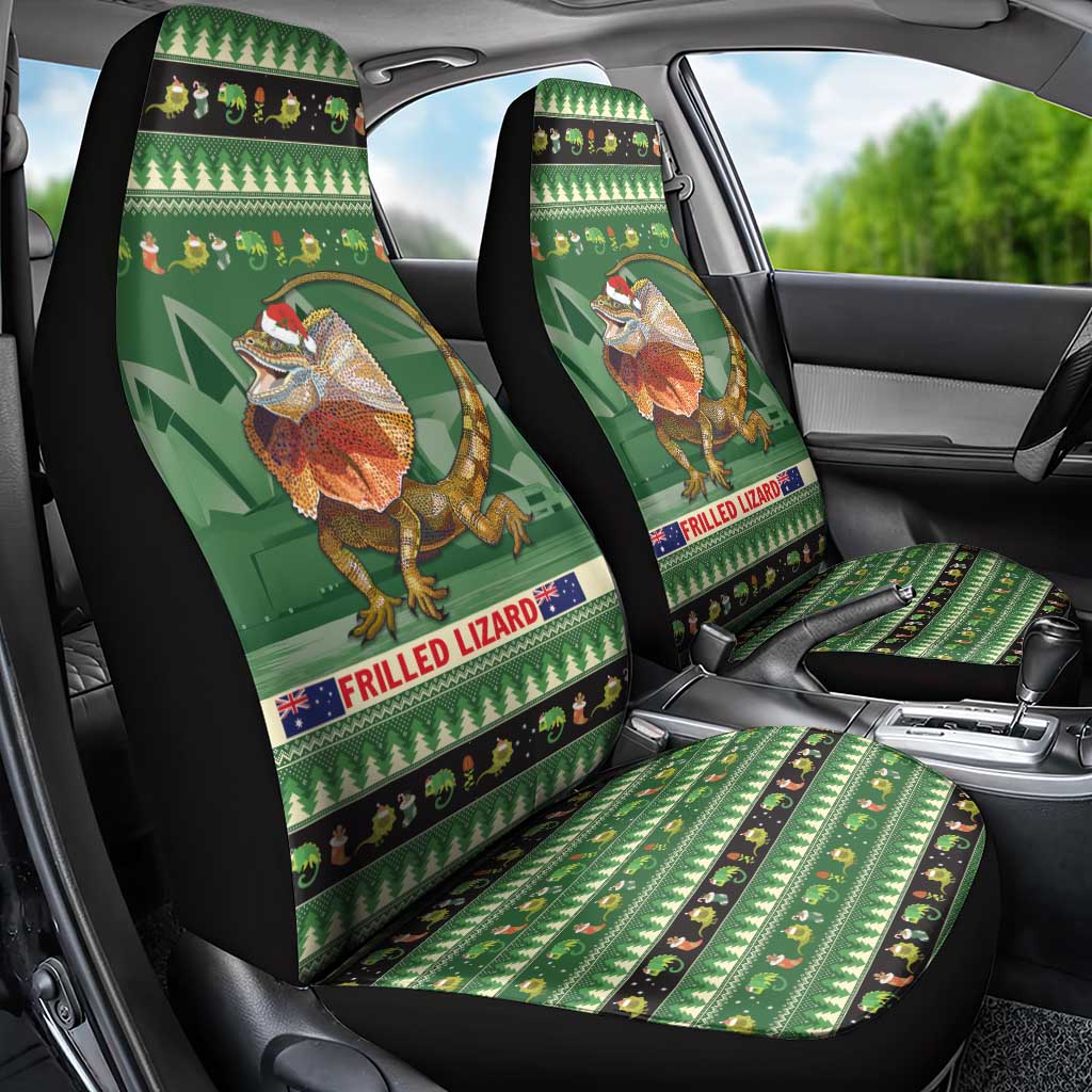 Aussie Frilled Lizard Car Seat Cover Merry Christmas