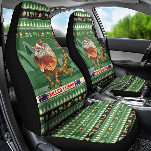 Aussie Frilled Lizard Car Seat Cover Merry Christmas