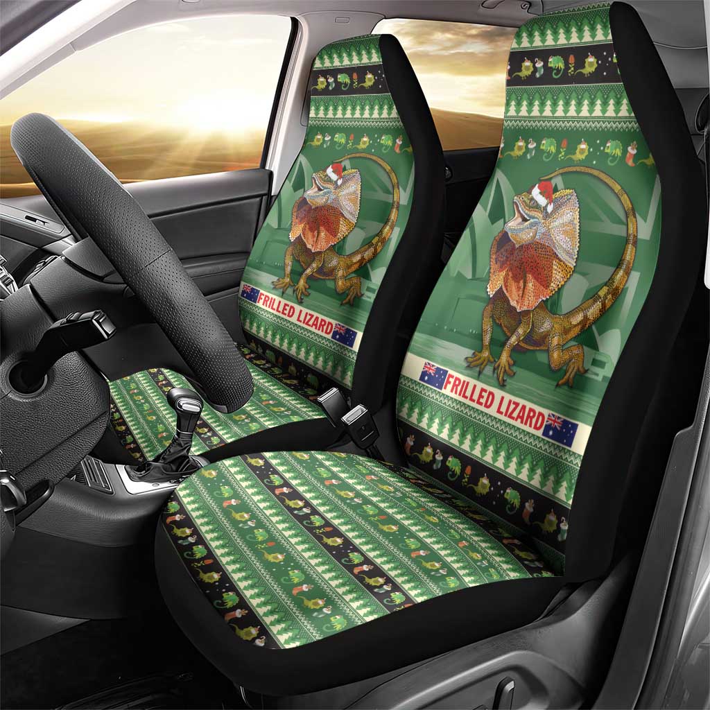 Aussie Frilled Lizard Car Seat Cover Merry Christmas