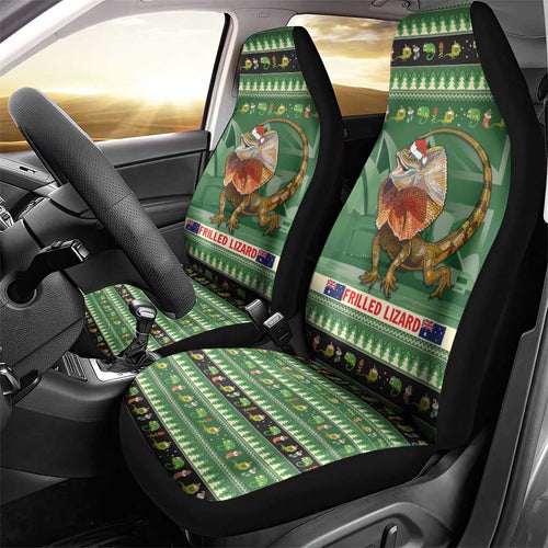 Aussie Frilled Lizard Car Seat Cover Merry Christmas