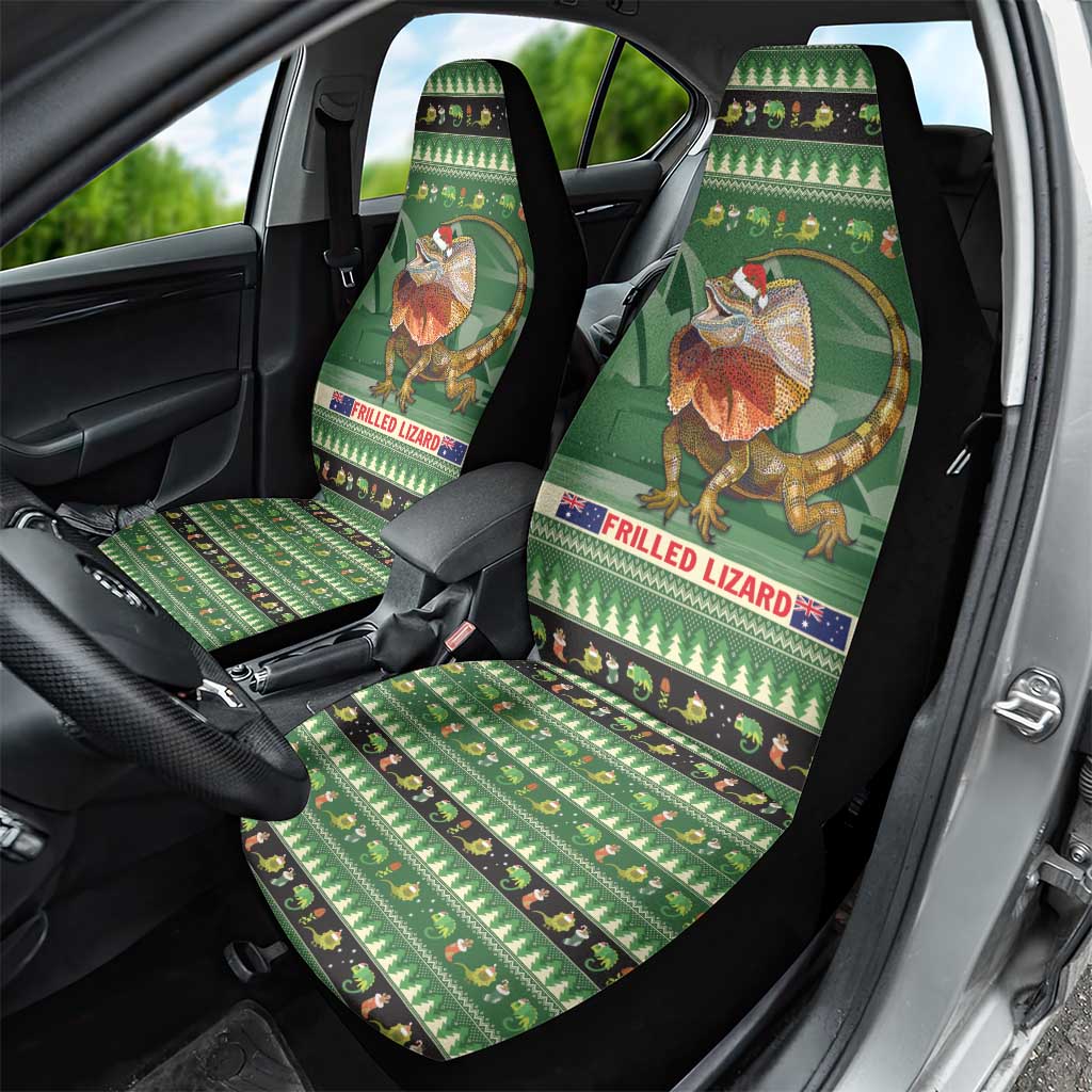 Aussie Frilled Lizard Car Seat Cover Merry Christmas