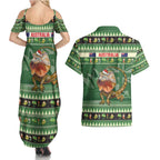 Aussie Frilled Lizard Couples Matching Summer Maxi Dress and Hawaiian Shirt Merry Christmas