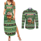 Aussie Frilled Lizard Couples Matching Summer Maxi Dress and Long Sleeve Button Shirt Merry Christmas