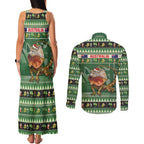Aussie Frilled Lizard Couples Matching Tank Maxi Dress and Long Sleeve Button Shirt Merry Christmas