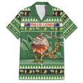 Aussie Frilled Lizard Family Matching Long Sleeve Bodycon Dress and Hawaiian Shirt Merry Christmas