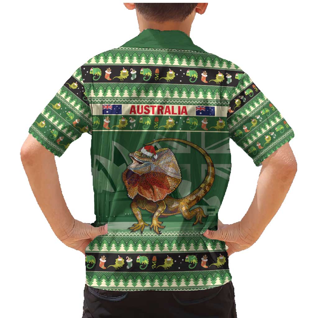 Aussie Frilled Lizard Family Matching Mermaid Dress and Hawaiian Shirt Merry Christmas