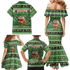 Aussie Frilled Lizard Family Matching Mermaid Dress and Hawaiian Shirt Merry Christmas