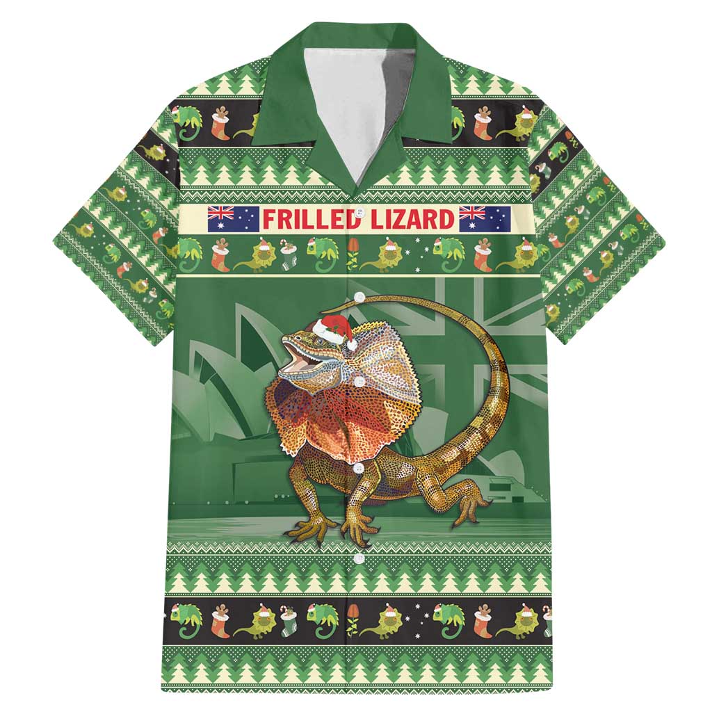 Aussie Frilled Lizard Family Matching Mermaid Dress and Hawaiian Shirt Merry Christmas