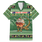 Aussie Frilled Lizard Family Matching Off The Shoulder Long Sleeve Dress and Hawaiian Shirt Merry Christmas