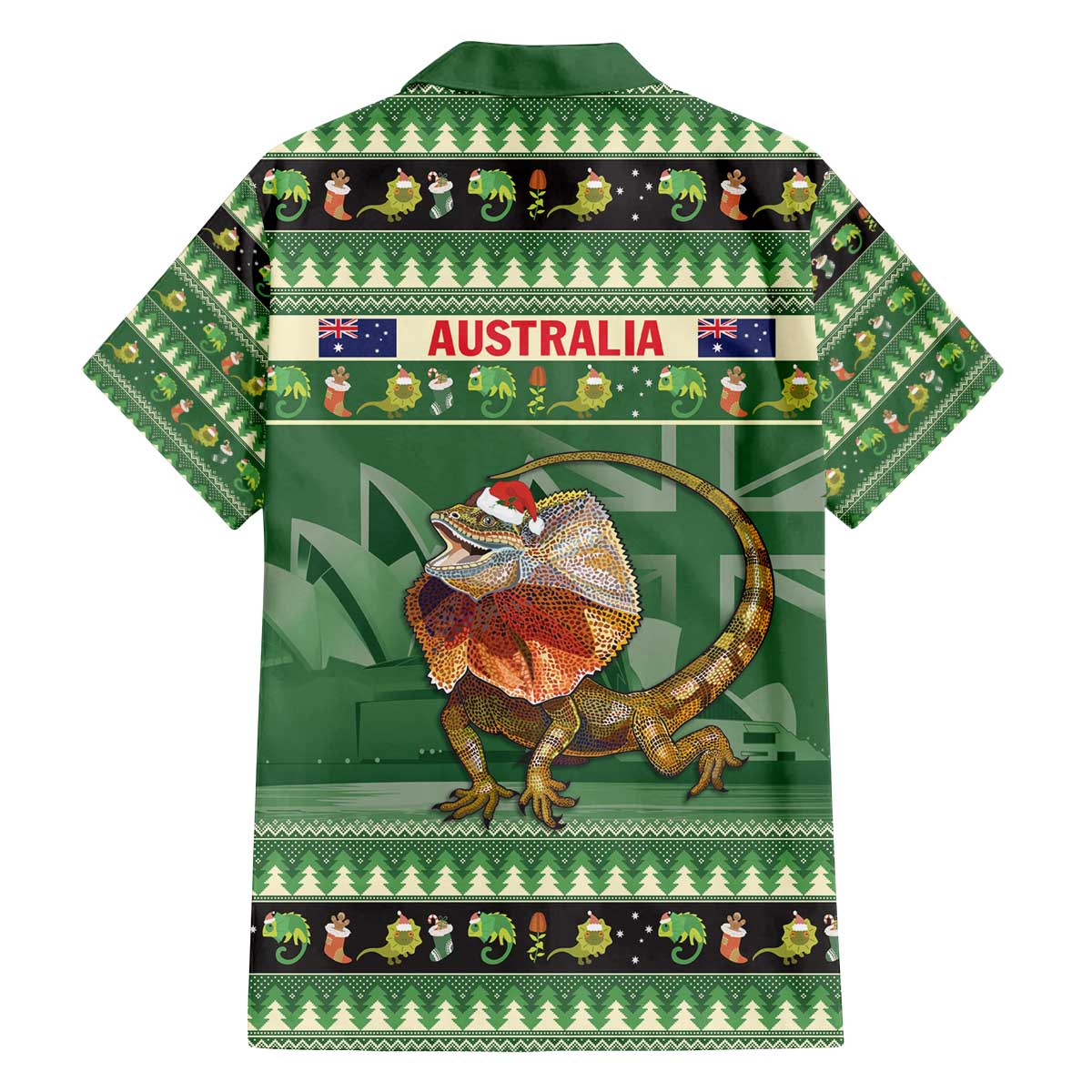 Aussie Frilled Lizard Family Matching Off The Shoulder Long Sleeve Dress and Hawaiian Shirt Merry Christmas