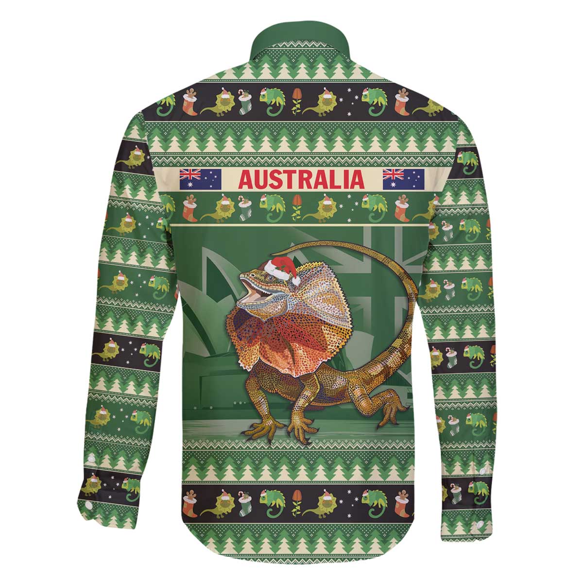 Aussie Frilled Lizard Family Matching Off The Shoulder Long Sleeve Dress and Hawaiian Shirt Merry Christmas