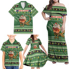 Aussie Frilled Lizard Family Matching Off Shoulder Maxi Dress and Hawaiian Shirt Merry Christmas
