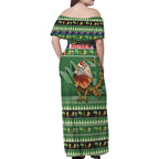 Aussie Frilled Lizard Family Matching Off Shoulder Maxi Dress and Hawaiian Shirt Merry Christmas