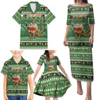 Aussie Frilled Lizard Family Matching Puletasi and Hawaiian Shirt Merry Christmas