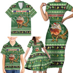Aussie Frilled Lizard Family Matching Short Sleeve Bodycon Dress and Hawaiian Shirt Merry Christmas