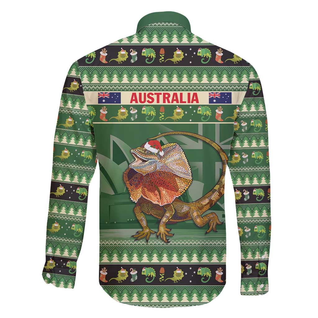 Aussie Frilled Lizard Family Matching Short Sleeve Bodycon Dress and Hawaiian Shirt Merry Christmas
