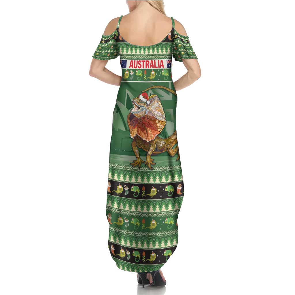Aussie Frilled Lizard Family Matching Summer Maxi Dress and Hawaiian Shirt Merry Christmas