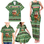 Aussie Frilled Lizard Family Matching Tank Maxi Dress and Hawaiian Shirt Merry Christmas