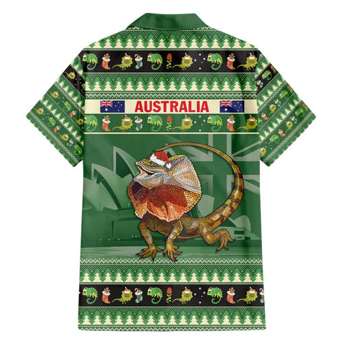 Aussie Frilled Lizard Hawaiian Shirt Merry Christmas