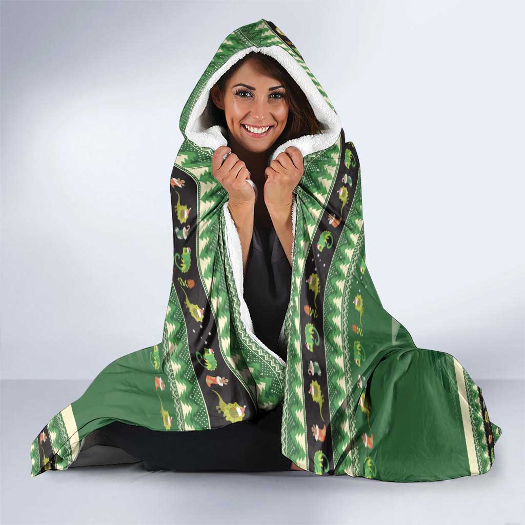 Aussie Frilled Lizard Hooded Blanket Merry Christmas