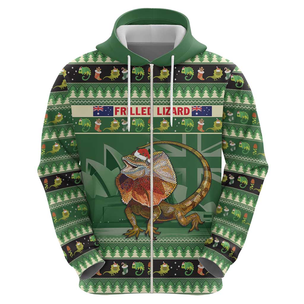 Aussie Frilled Lizard Hoodie Merry Christmas