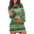 Aussie Frilled Lizard Hoodie Dress Merry Christmas