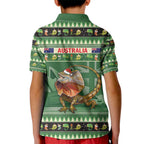 Aussie Frilled Lizard Kid Polo Shirt Merry Christmas
